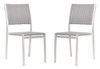 Metropolitan Armless Chair (set Of 2) Brushed Aluminum