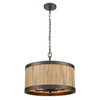 Elk Home Wooden Barrel 6-Light Chandelier - 33364/6