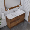 Sortino 48 Inch Modern Bathroom Vanity, Rosewood