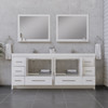 Sortino 84 Inch Modern Bathroom Vanity, White