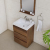 Paterno 24 Inch Modern Freestanding Bathroom Vanity, Rosewood