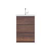 Paterno 24 Inch Modern Freestanding Bathroom Vanity, Rosewood