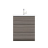 Paterno 30 Inch Modern Freestanding Bathroom Vanity, Gray