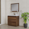 Paterno 36 Inch Modern Freestanding Bathroom Vanity, Rosewood