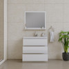 Paterno 36 Inch Modern Freestanding Bathroom Vanity, White