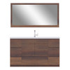 Paterno 60 Inch Single Modern Freestanding Bathroom Vanity, Rosewood