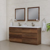 Paterno 72 Inch Modern Freestanding Bathroom Vanity, Rosewood