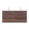 Paterno 72 Inch Modern Freestanding Bathroom Vanity, Rosewood