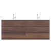 Paterno 84 Inch Modern Freestanding Bathroom Vanity, Rosewood