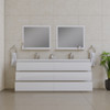 Paterno 84 Inch Modern Freestanding Bathroom Vanity, White