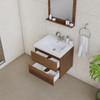 Paterno 24 Inch Modern Wall Mounted Bathroom Vanity, Rosewood