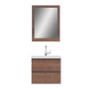 Paterno 24 Inch Modern Wall Mounted Bathroom Vanity, Rosewood