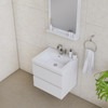 Paterno 24 Inch Modern Wall Mounted Bathroom Vanity, White