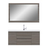 Paterno 48 Inch Modern Wall Mounted Bathroom Vanity, Gray