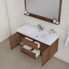 Paterno 48 Inch Modern Wall Mounted Bathroom Vanity, Rosewood