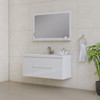 Paterno 48 Inch Modern Wall Mounted Bathroom Vanity, White