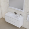 Paterno 48 Inch Modern Wall Mounted Bathroom Vanity, White