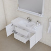 Paterno 48 Inch Modern Wall Mounted Bathroom Vanity, White