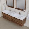 Paterno 72 Inch Modern Wall Mounted Bathroom Vanity, Rosewood
