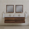 Paterno 72 Inch Modern Wall Mounted Bathroom Vanity, Rosewood