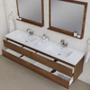 Paterno 84 Inch Modern Wall Mounted Bathroom Vanity, Rosewood