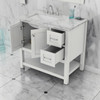 Wilmington 36 Inch Vanity White With Carrera Marble Top