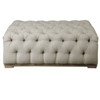 Uttermost Kaniel Tufted Antique White Ottoman