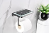 Bagno Bianca Stainless Steel White Glass Shelf W/ Toilet Paper Holder - Gun Metal