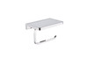 Bagno Bianca Stainless Steel White Glass Shelf W/ Toilet Paper Holder - Chrome