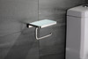 Bagno Bianca Stainless Steel White Glass Shelf W/ Toilet Paper Holder - Chrome