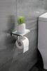 Bagno Bianca Stainless Steel White Glass Shelf W/ Toilet Paper Holder - Chrome