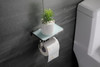 Bagno Bianca Stainless Steel White Glass Shelf W/ Toilet Paper Holder - Chrome