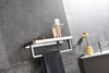 Bagno Bianca Stainless Steel Black Glass Shelf W/ Towel Bar - Chrome