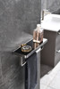 Bagno Bianca Stainless Steel Black Glass Shelf W/ Towel Bar - Chrome
