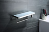 Bagno Bianca Stainless Steel White Glass Shelf W/ Towel Bar - Chrome