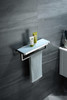 Bagno Bianca Stainless Steel White Glass Shelf W/ Towel Bar - Chrome
