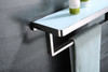 Bagno Bianca Stainless Steel White Glass Shelf W/ Towel Bar - Chrome