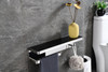 Bagno Bianca Stainless Steel Black Glass Shelf W/ Towel Bar & Robe Hook - Chrome