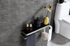 Bagno Bianca Stainless Steel Black Glass Shelf W/ Towel Bar & Robe Hook - Chrome