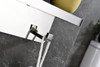 Bagno Bianca Stainless Steel Black Glass Shelf W/ Towel Bar & Robe Hook - Chrome