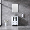 Volez 24" White Single Vanity, Integrated Top, White Integrated Square Sink And 22" Mirror