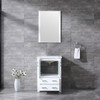 Volez 24" White Single Vanity, Integrated Top, White Integrated Square Sink And 22" Mirror