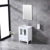 Volez 24" White Single Vanity, Integrated Top, White Integrated Square Sink And 22" Mirror