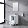 Volez 24" White Single Vanity, Integrated Top, White Integrated Square Sink And 22" Mirror W/ Faucet