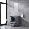 Volez 24" Dark Grey Single Vanity, Integrated Top, White Integrated Square Sink And 22" Mirror