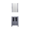 Volez 24" Dark Grey Single Vanity, Integrated Top, White Integrated Square Sink And 22" Mirror