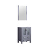 Volez 24" Dark Grey Single Vanity, Integrated Top, White Integrated Square Sink And 22" Mirror