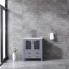 Volez 30" Dark Grey Single Vanity, Integrated Top, White Integrated Square Sink And No Mirror