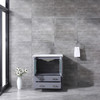 Volez 30" Dark Grey Single Vanity, Integrated Top, White Integrated Square Sink And No Mirror