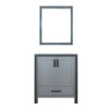 Ziva 30" Dark Grey Single Vanity, No Top And 28" Mirror